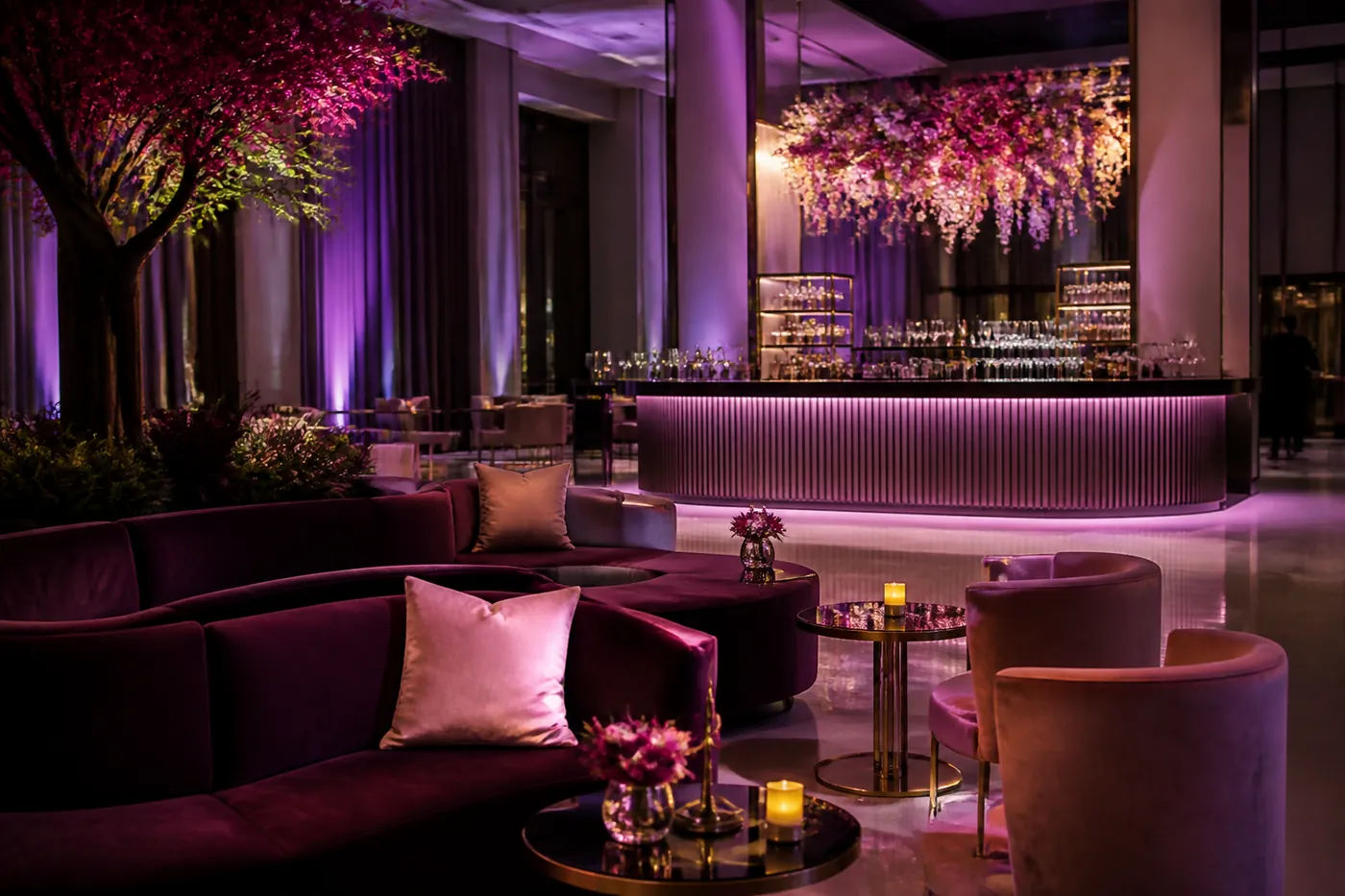 Área lounge de la fiesta